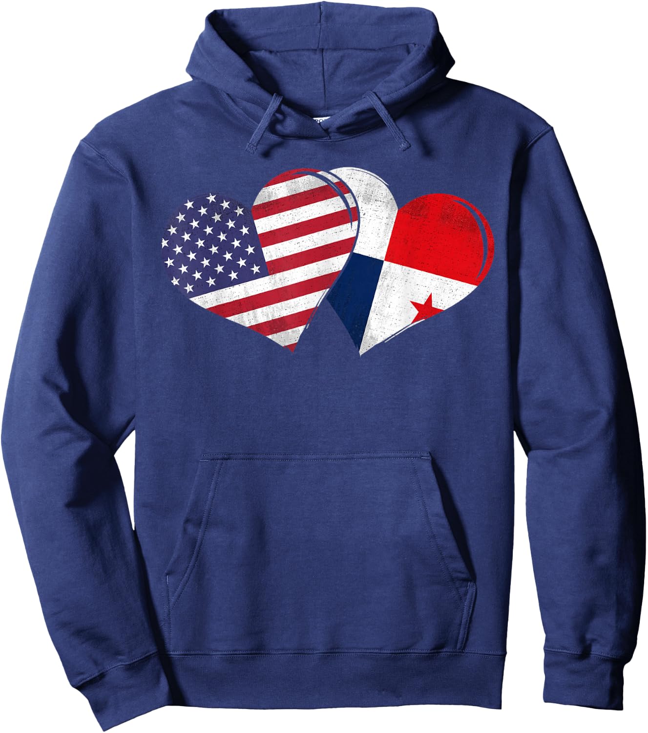 Vintage Panama - American Flag Heart For Panamanian Hoodie - Hoodie | Navy