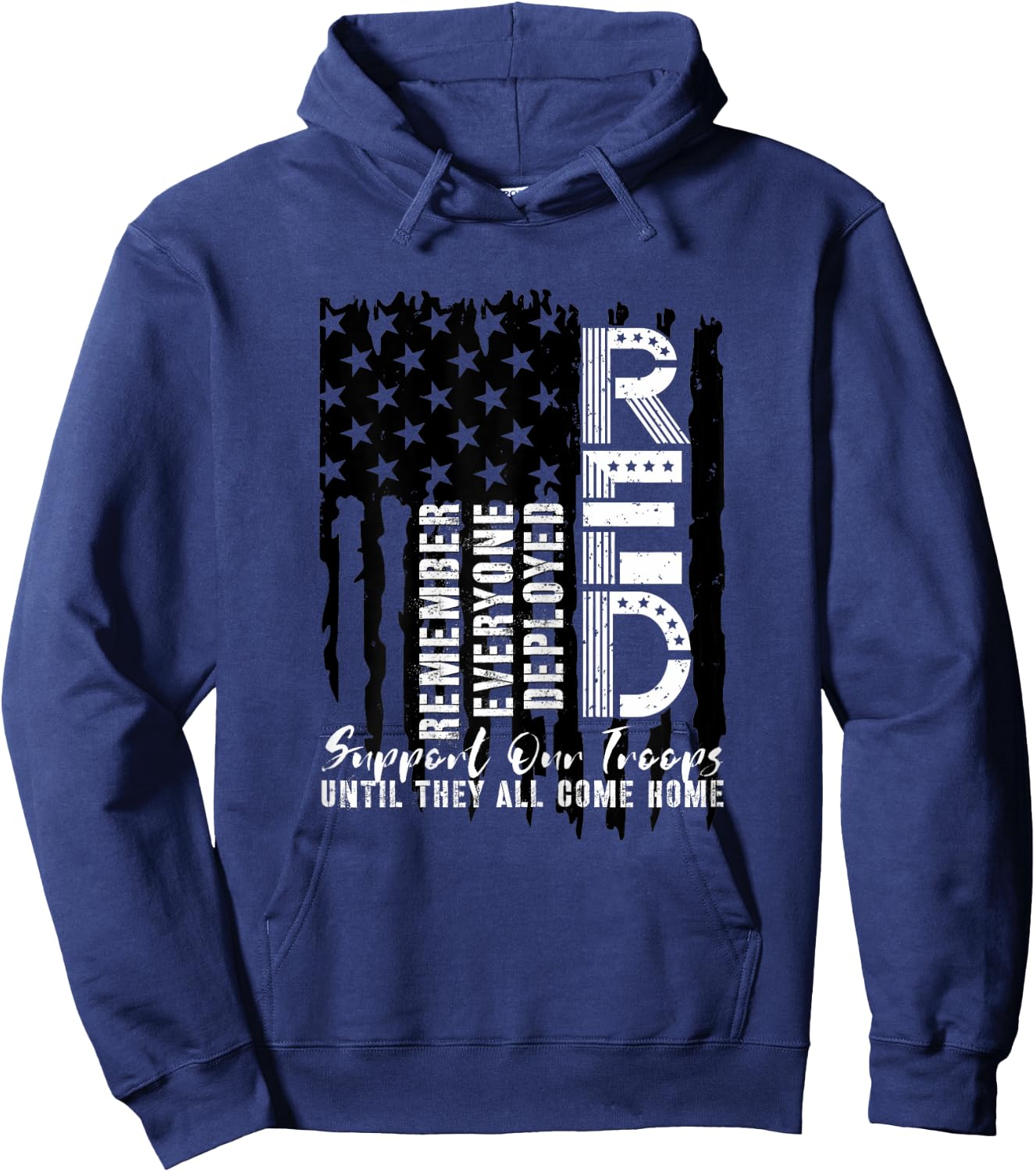 On Friday We Wear Red Friday Military Support troops US Flag Hoodie - Hoodie | Navy