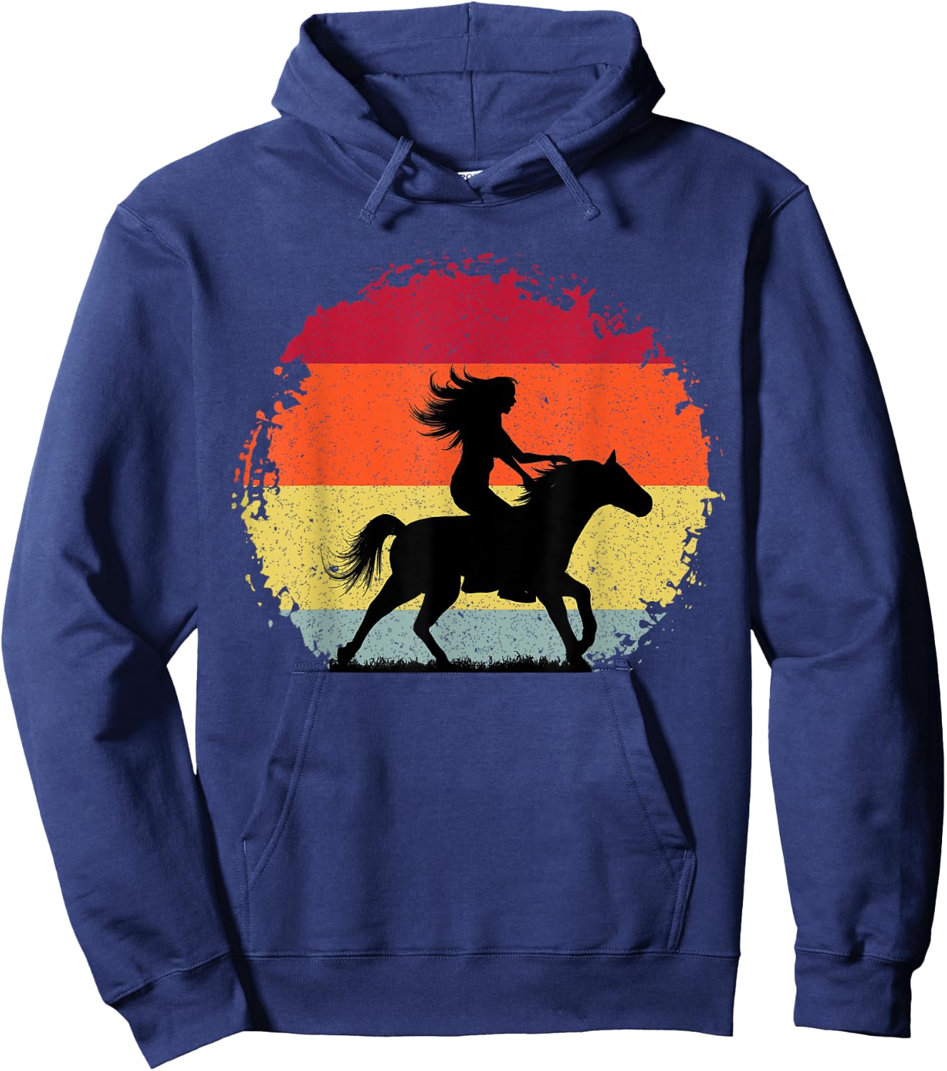 Girl Horse Riding Cowgirl Vintage Texas Ranch Equestrian Hoodie - Hoodie | Navy