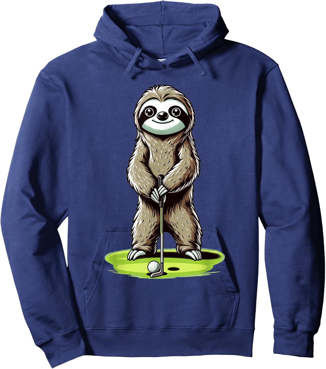 Sloth Playing Golf Funny Golfing Lover Golfer Hoodie - Hoodie | Navy