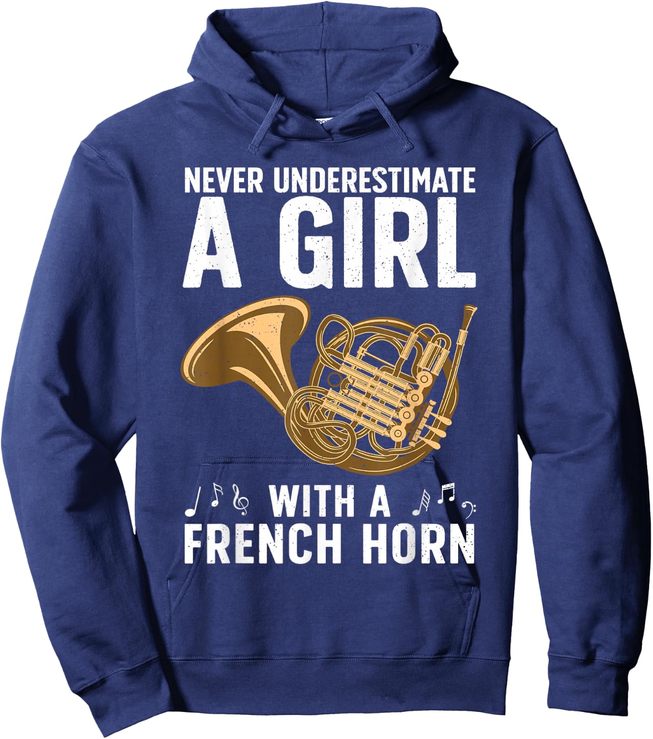Best French Horn Art Girls French Horn Lover Hoodie - Hoodie | Navy