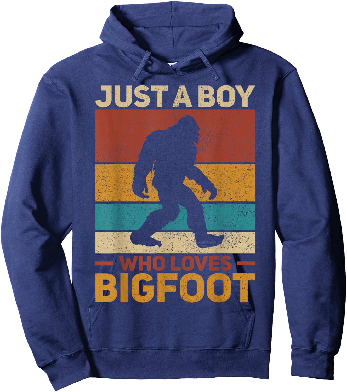 Just A Boy Who Loves Bigfoot Big Foot Kids Sasquatch Hoodie - Hoodie | Navy