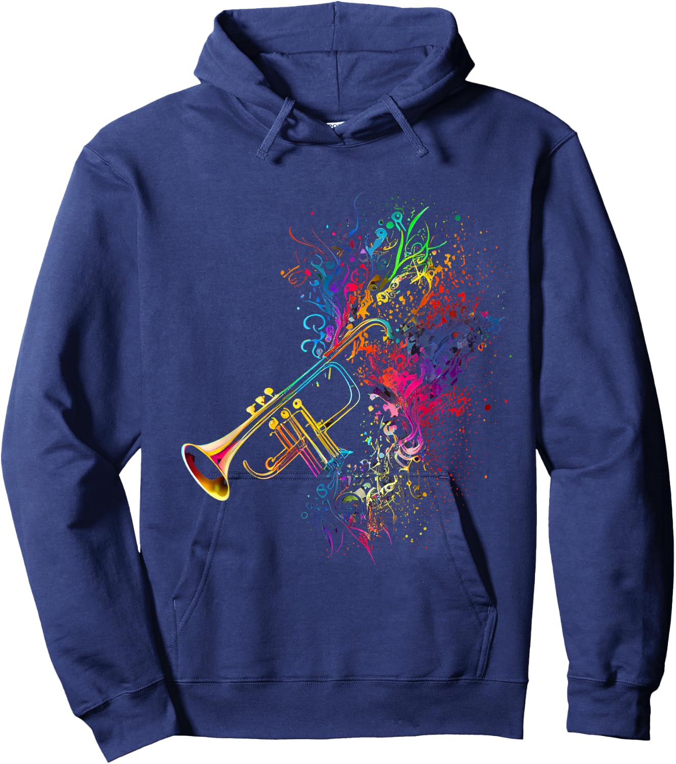 Trumpet Player Musician Gifts & Designs Men's Black Trumpet Trumpets Hoodie - Hoodie | Navy