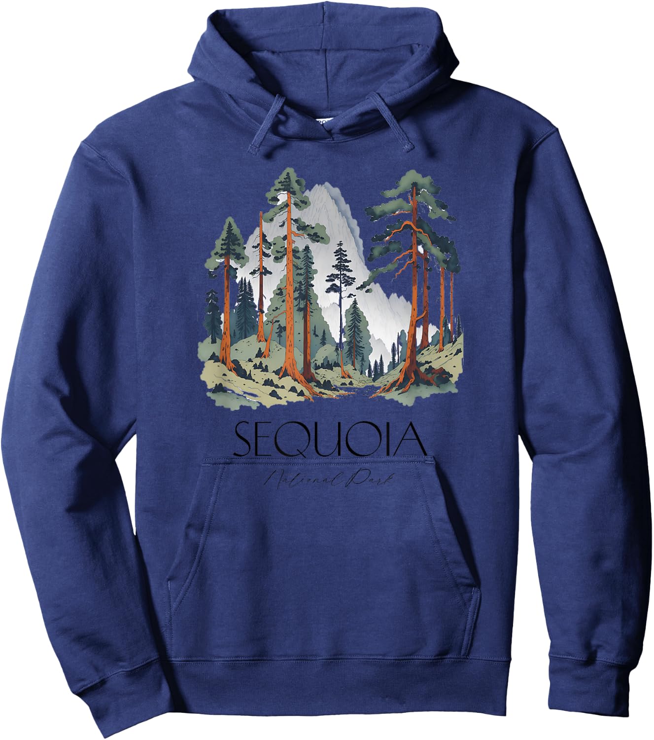 Cool Sequoia National Park Hiking Watercolor Graphic Hoodie - Hoodie | Navy