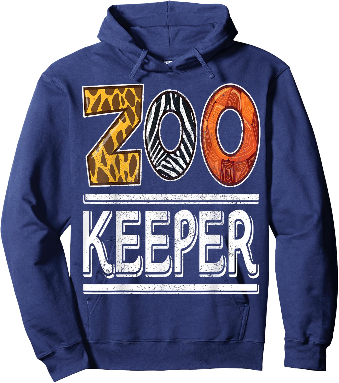 Zookeeper Safari Costume Adult Kids Animal Print Zoo Keeper Hoodie - Hoodie | Navy