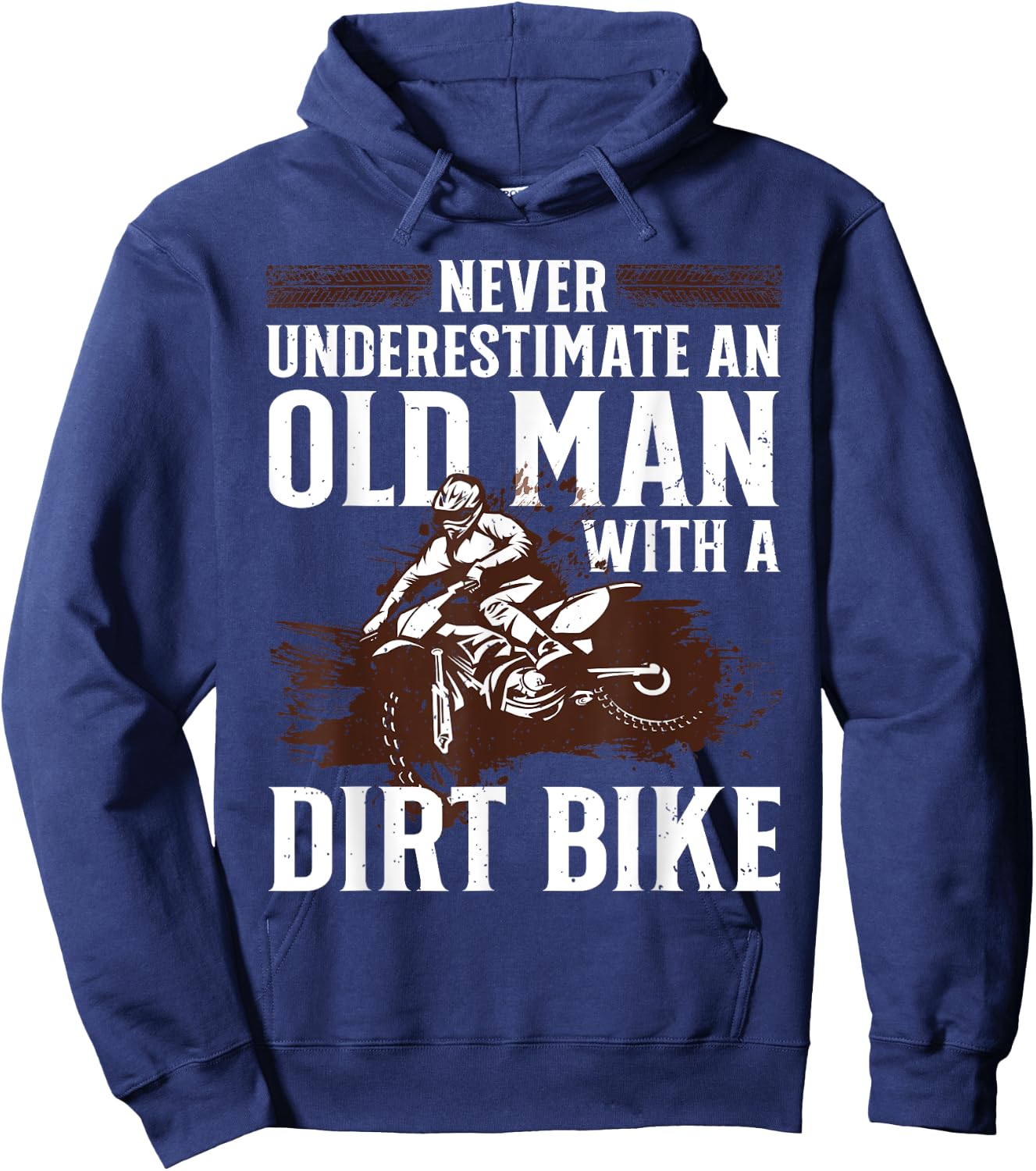 Funny Dirt Bike Art For Dirtbike Lover Men Grandpa Motorbike Hoodie - Hoodie | Navy
