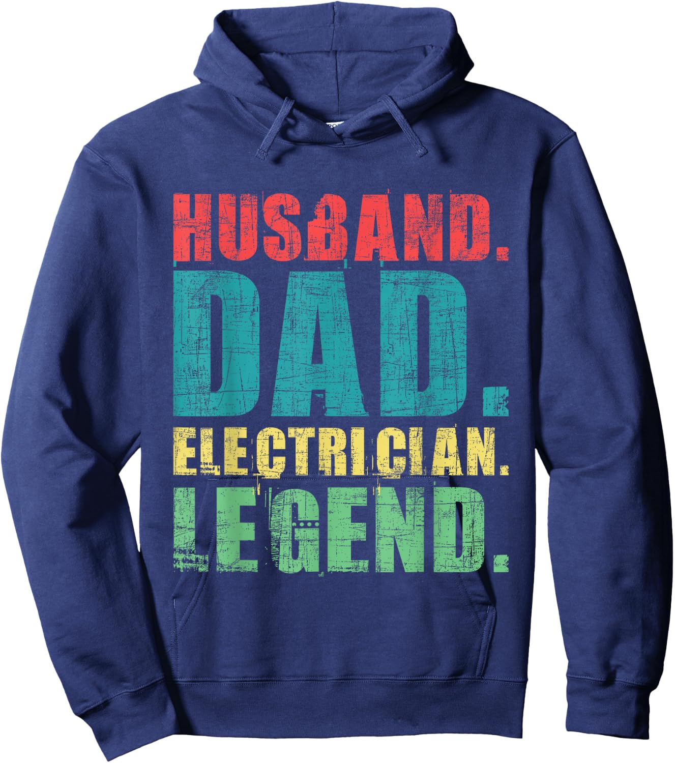 Husband Dad Electrician Legend - Electrical Worker Wireman Hoodie - Hoodie | Navy