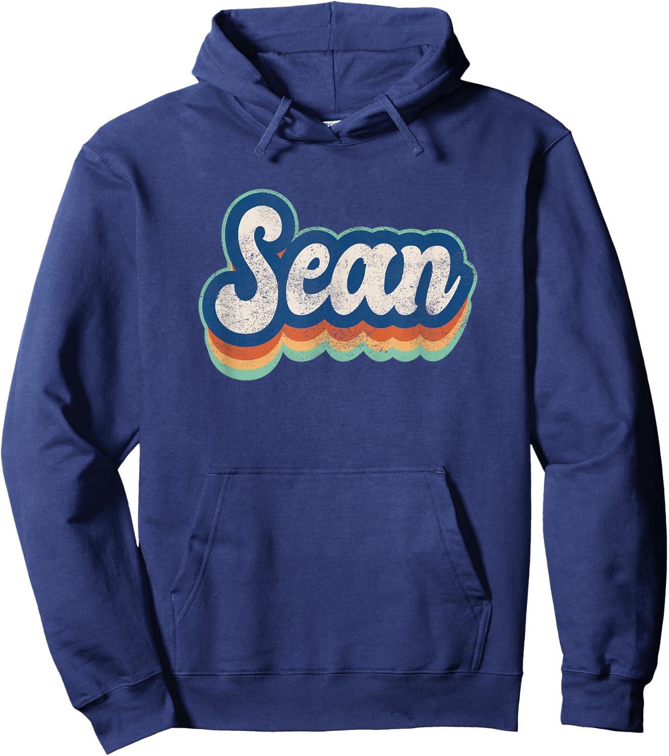 Sean First Name Boy Vintage Style 70s 80s Personalized Hoodie - Hoodie | Navy