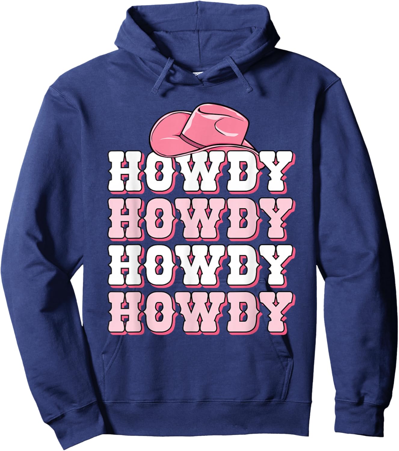 Cute Howdy Western Country Cowgirl Texas Rodeo Women Girls Hoodie - Hoodie | Navy