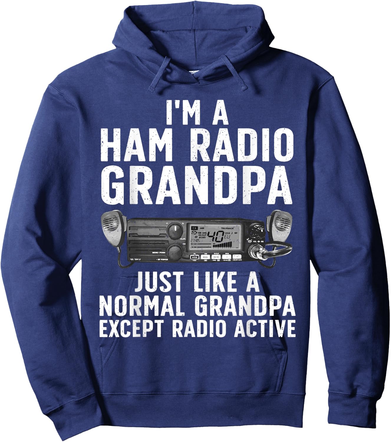 Funny Ham Radio Art for Grandpa Ham Operator Amateur Radio Hoodie - Hoodie | Navy