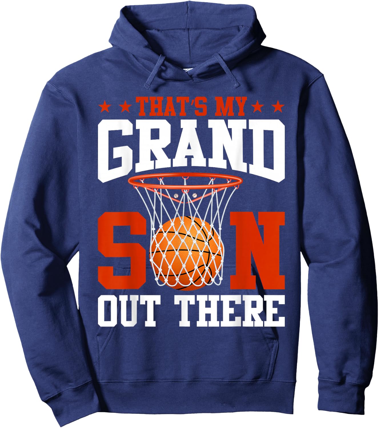That's My Grandson Out There Basketball Grandma Grandpa Hoodie - Hoodie | Navy