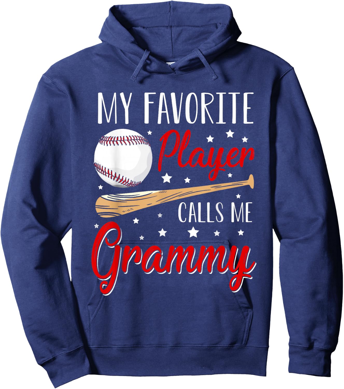 Baseball My Favorite Player Calls Me Grammy Heart Grandma Hoodie - Hoodie | Navy