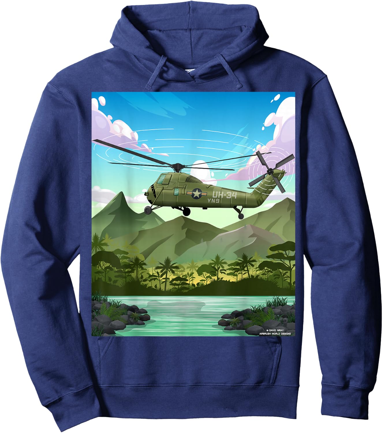 Vietnam War Military Helicopter Armed Forces Veterans Gift Hoodie - Hoodie | Navy