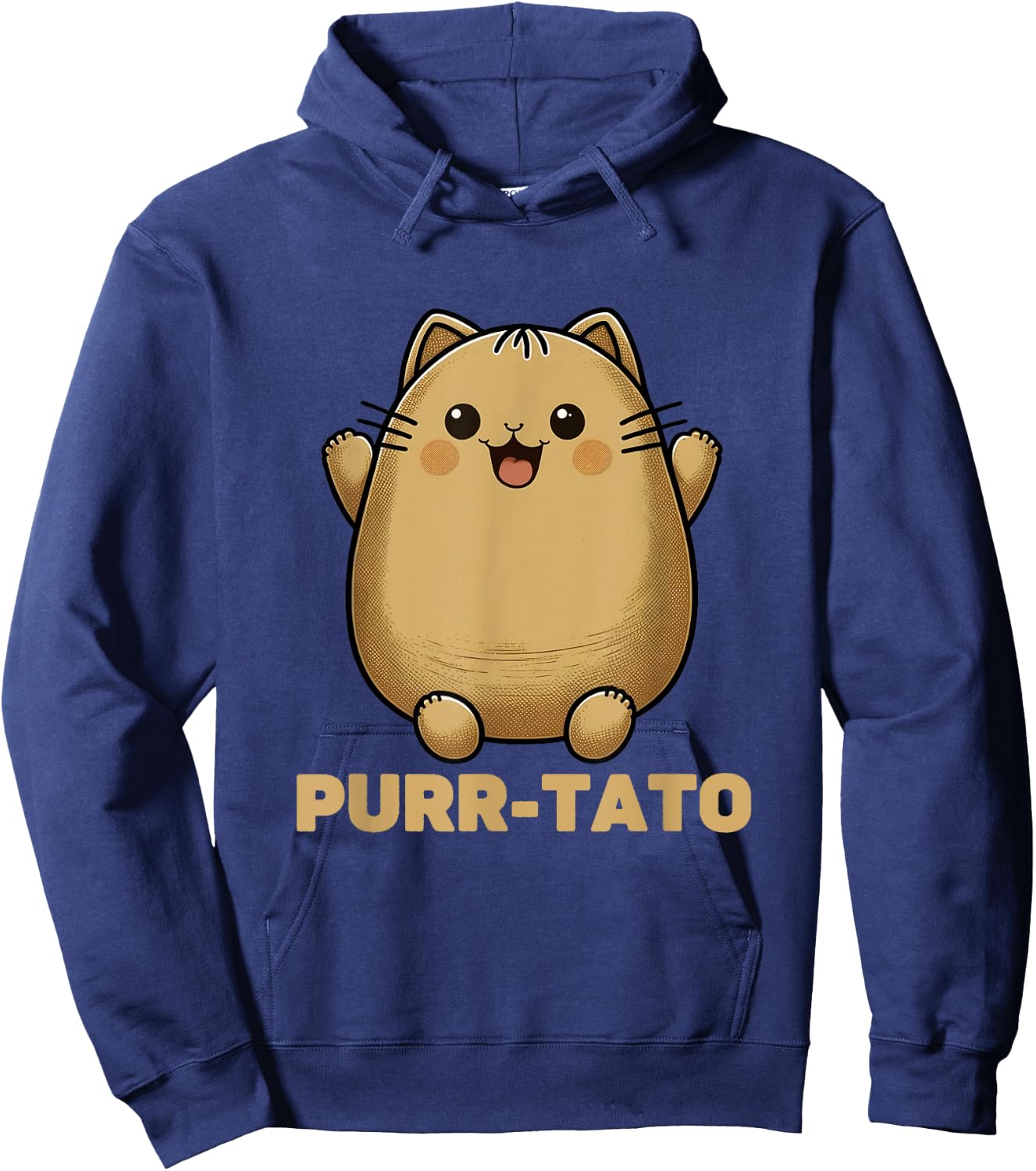 Cute Purr-Tato Potato Cat Lover Potato Lover Men Women Girls Kids Hoodie - Hoodie | Navy