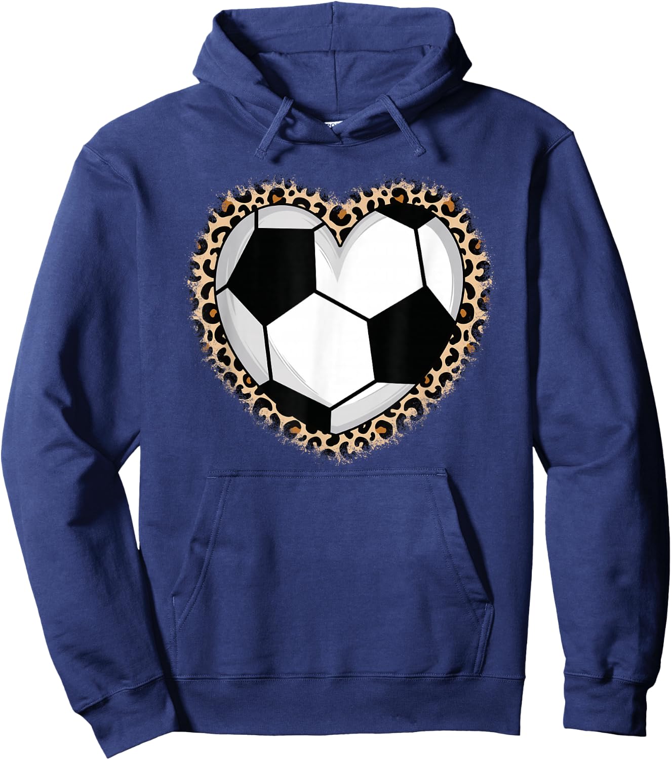 Soccer Heart Leopard Soccer Women Girls Hoodie - Hoodie | Navy