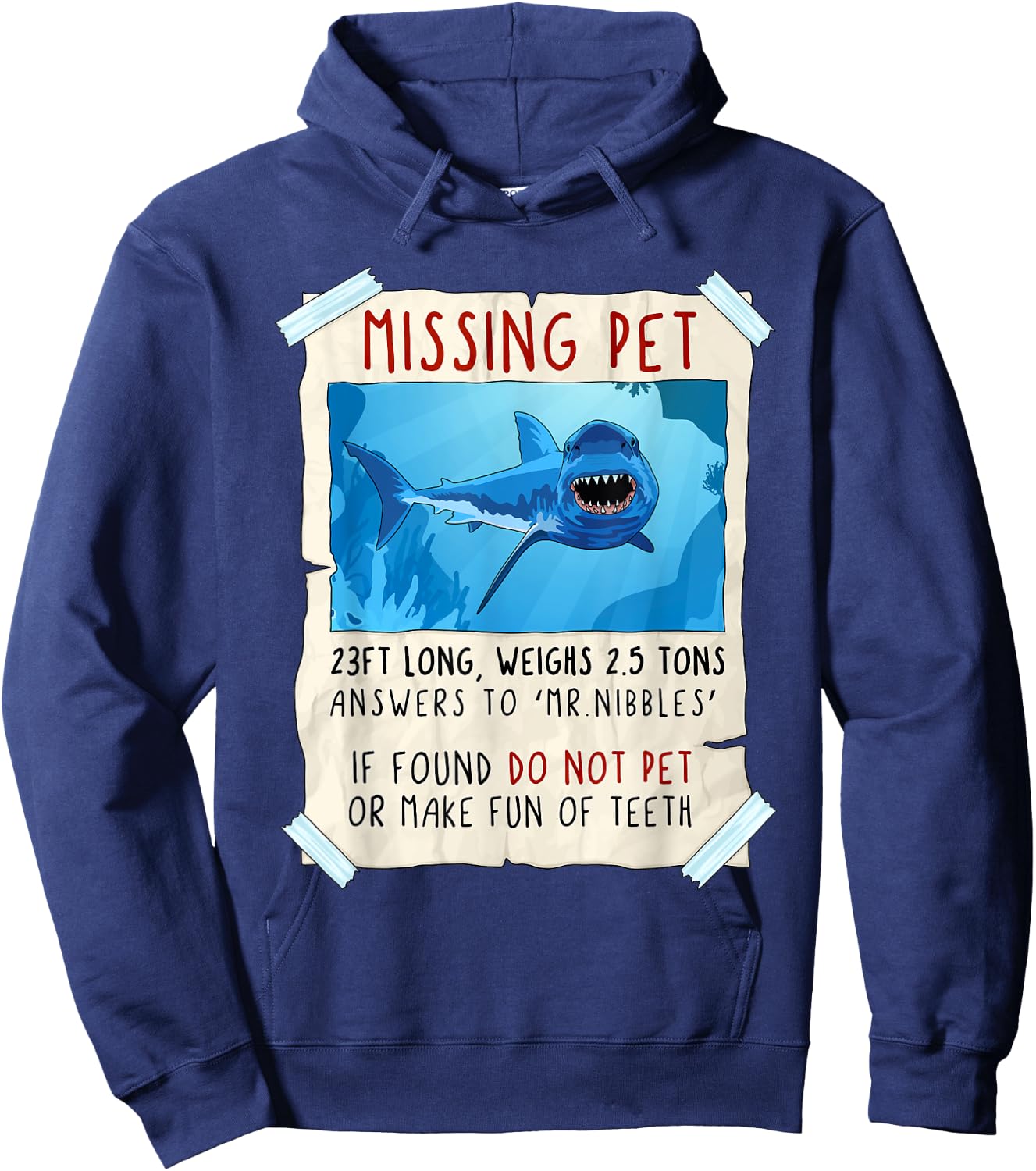 Funny Shark Lover, Shark Art, Sea Animals, Shark Hoodie - Hoodie | Navy
