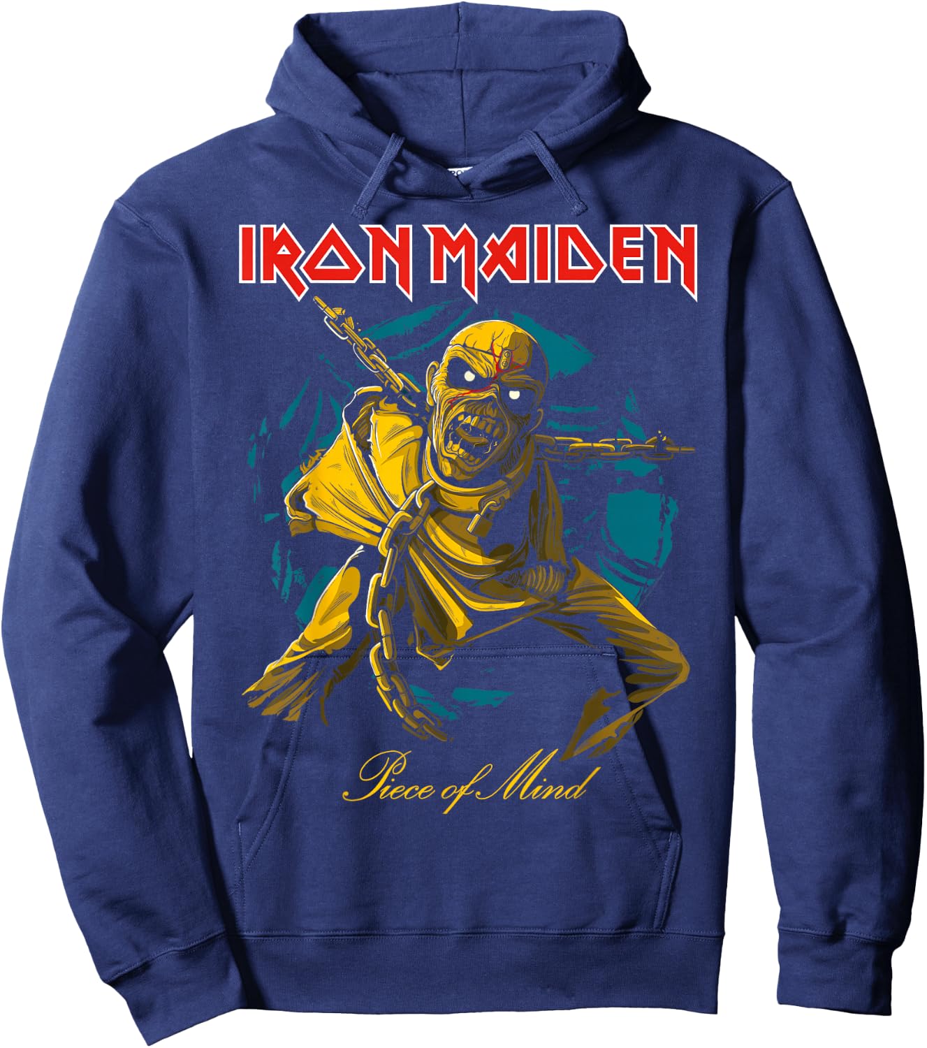 Iron Maiden - POM Gold Eddie Hoodie - Hoodie | Navy