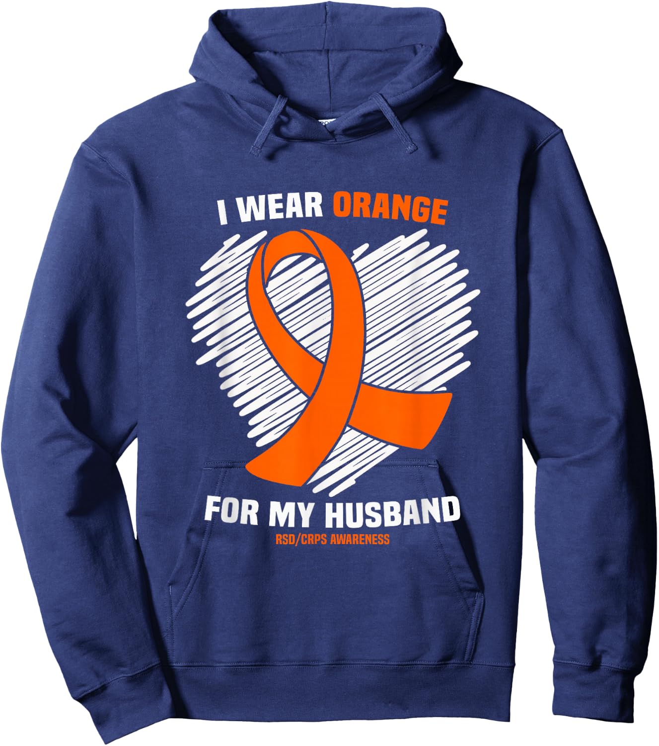 I Wear Orange For My Husband RSD/CRPS Awareness Hoodie - Hoodie | Navy