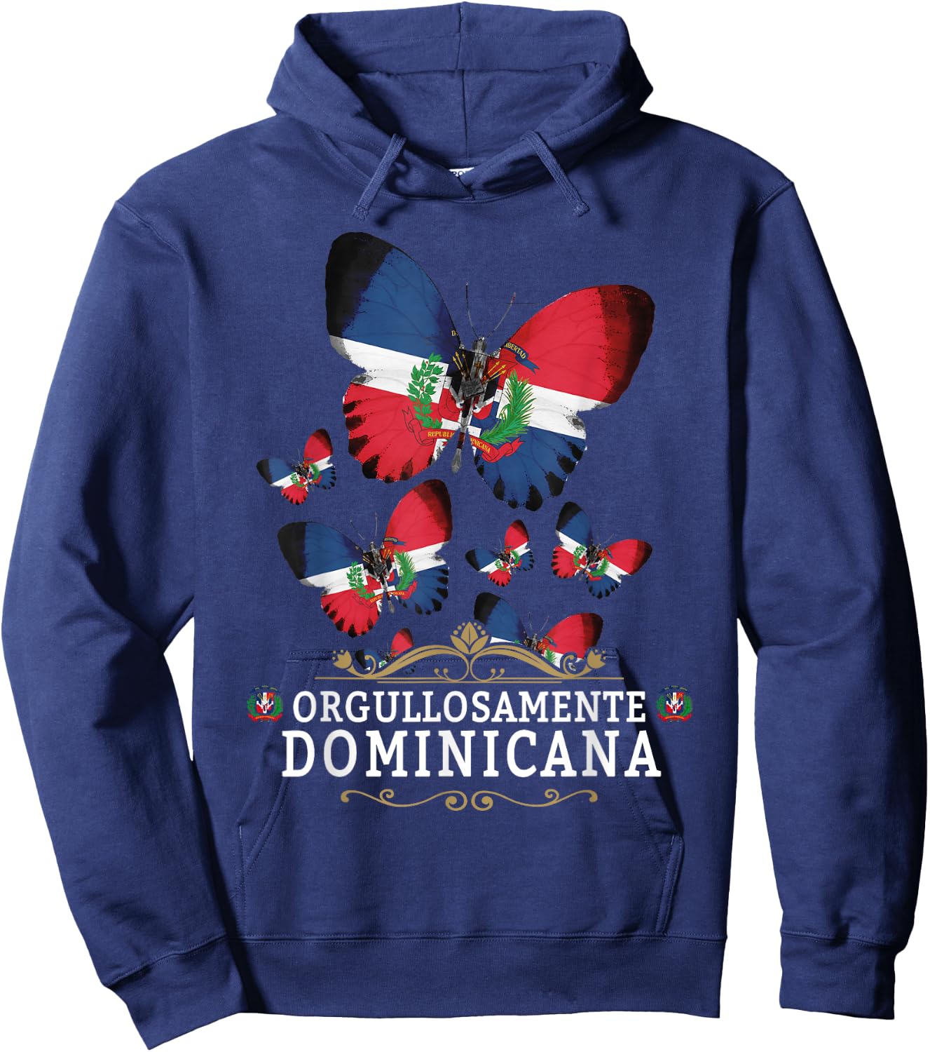 Republica Dominicana Butterfly & Dominican Flag Hoodie - Hoodie | Navy