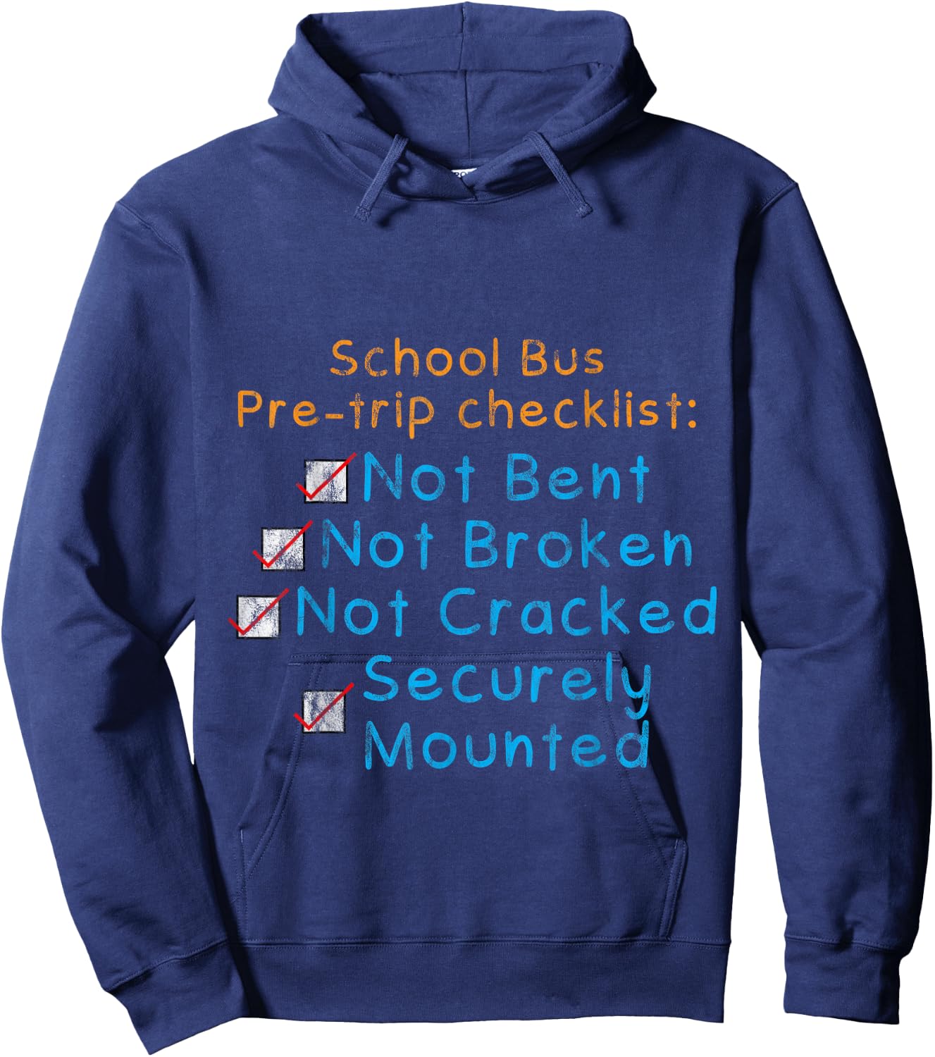 School Bus Pre-trip Checklist Hoodie - Hoodie | Navy
