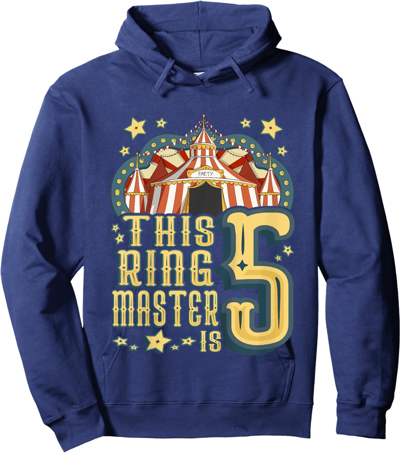 Kids This Ringmaster is 5 - Vintage Circus - fifth Birthday Hoodie - Hoodie | Navy