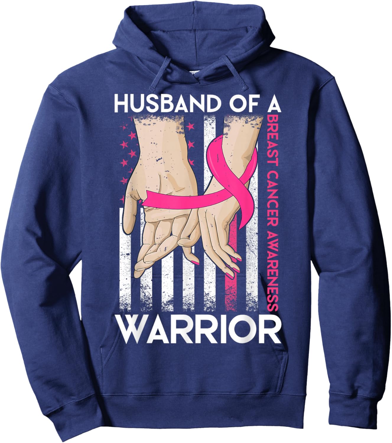 Husband Of A Warrior Breast Cancer Awareness Support Squad Hoodie - Hoodie | Navy