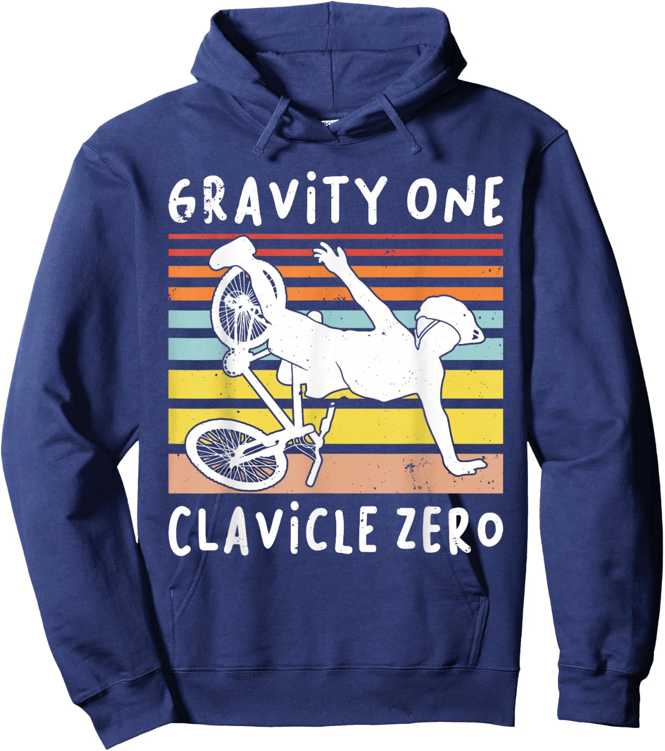 BROKEN COLLARBONE: Clavicle Zero, Cycling, Biker, Bike Hoodie - Hoodie | Navy
