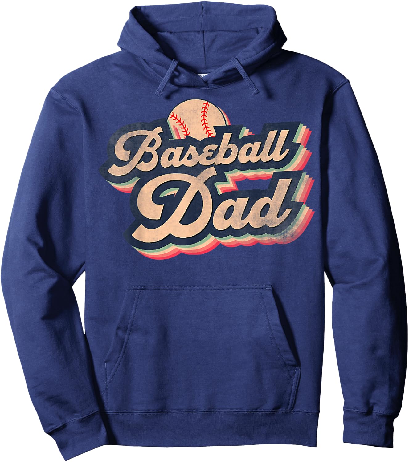 Retro Vintage Baseball Dad, T-Ball Dad, Ball Fathers Day Hoodie - Hoodie | Navy