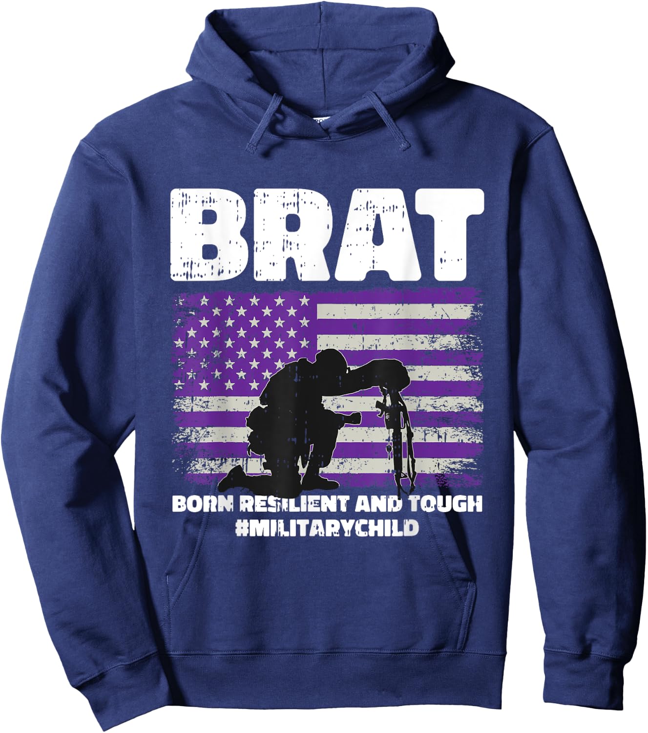 Military Child Boy Girls Brat Born Resilient And Tough Hoodie - Hoodie | Navy