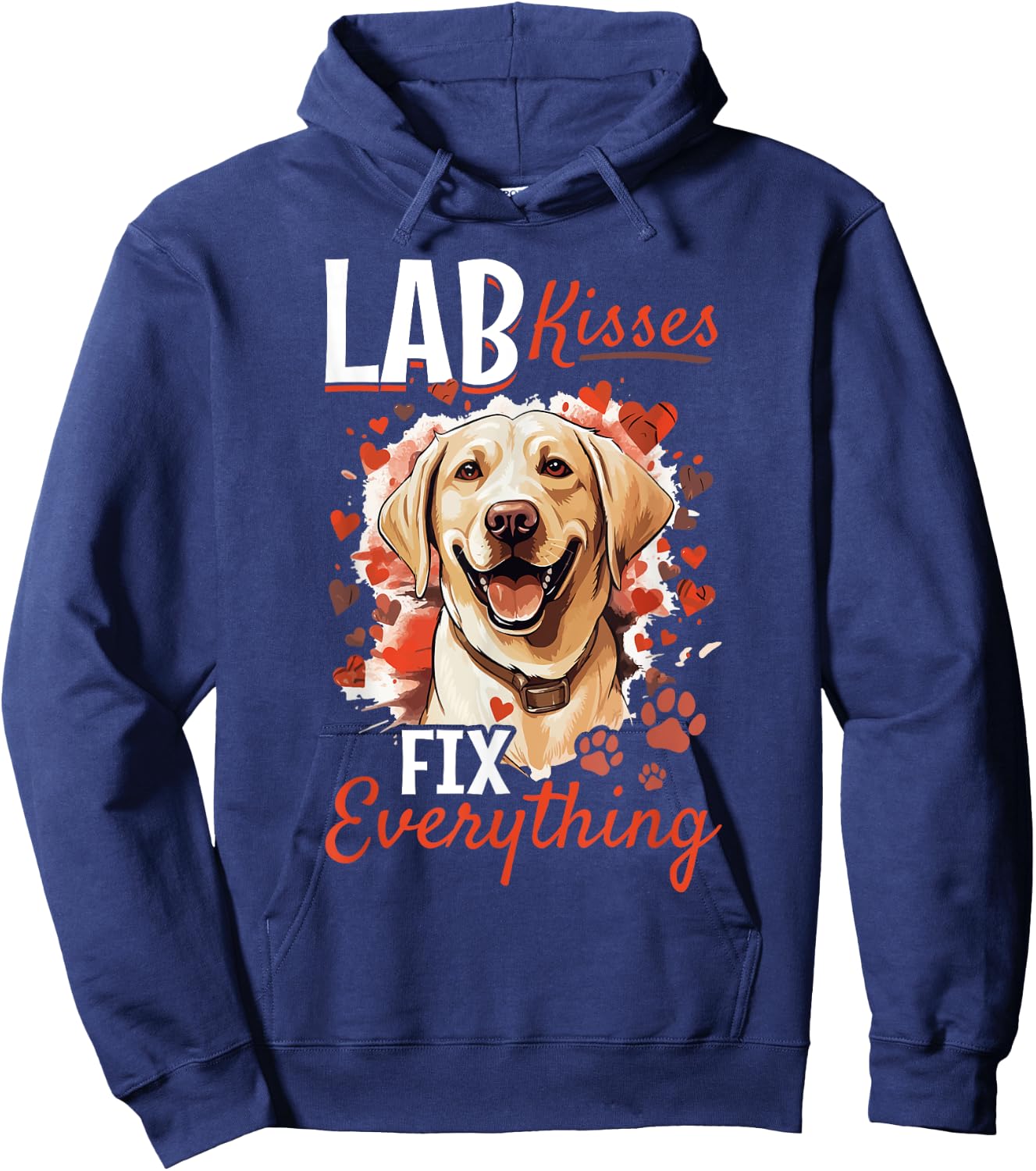 Labrador Dog Breed Pet - Lab kisses fix everything Hoodie - Hoodie | Navy