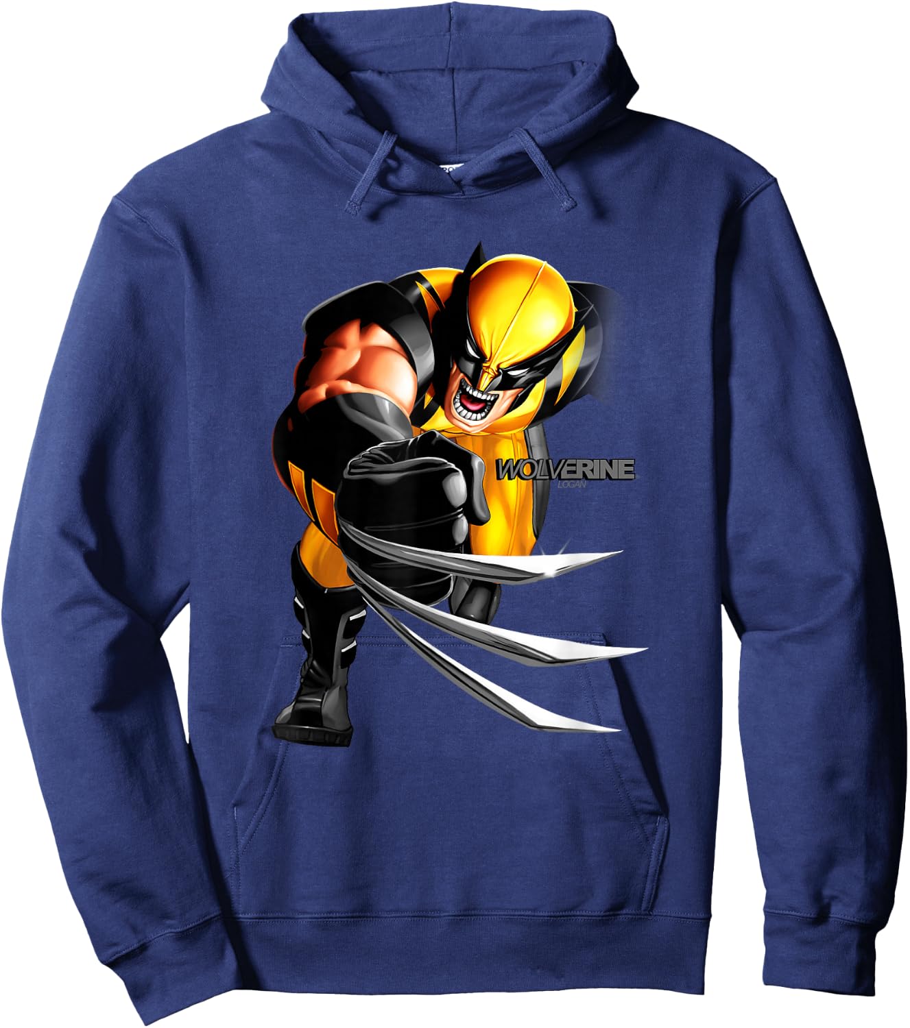 Marvel Wolverine Classic Ferocious Logan Claw Portrait Hoodie - Hoodie | Navy