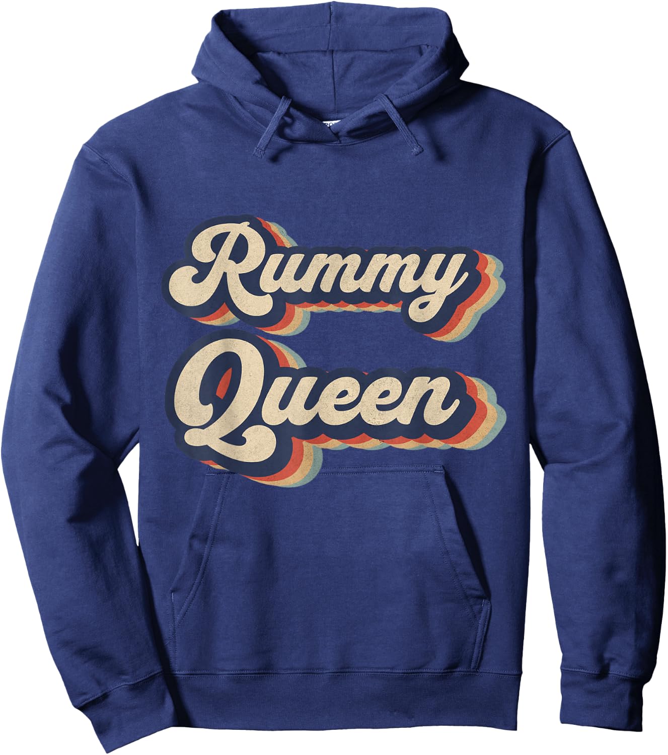 Rummy Queen Vintage Design Funny Rummy Card Game Hoodie - Hoodie | Navy
