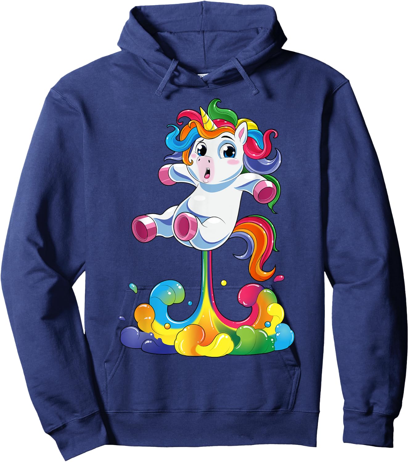 Unicorn Shirt Funny Magical Fart Unicorn Farting Rainbow Hoodie - Hoodie | Navy