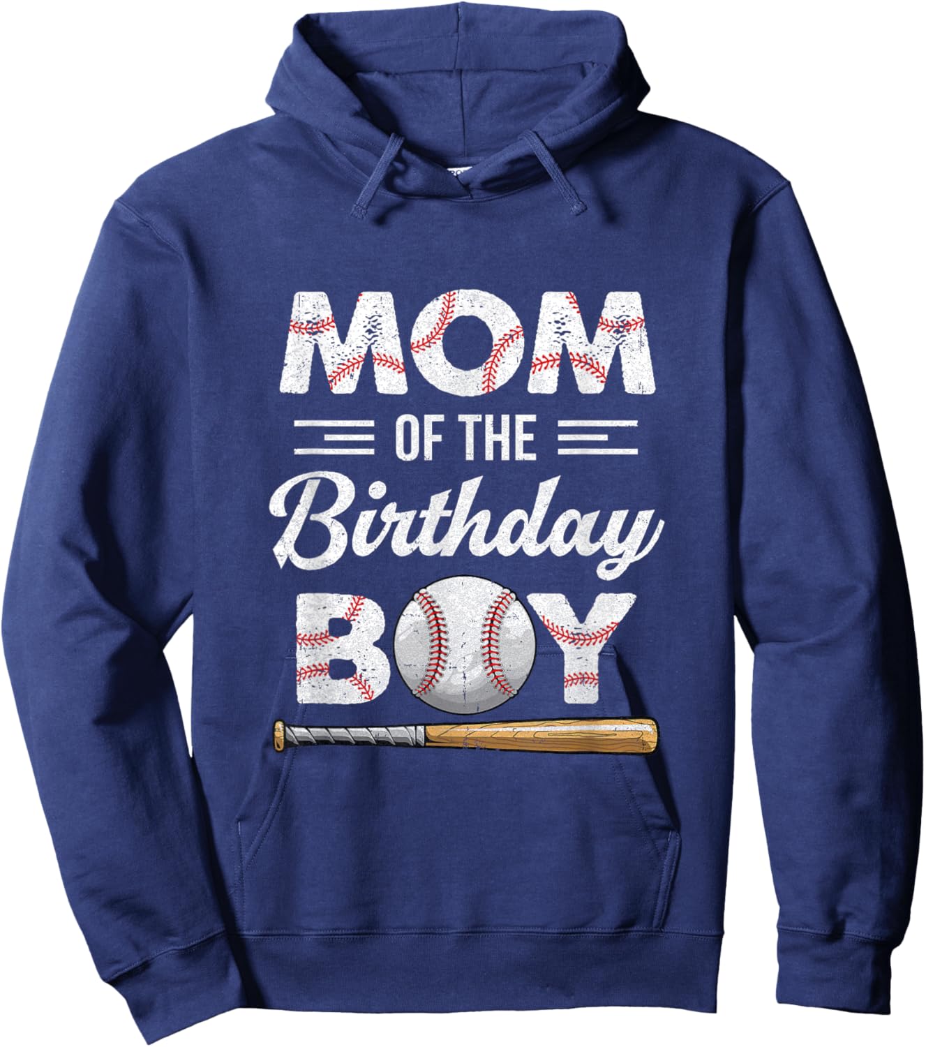 Mom Of The Birthday Boy Baseball Matching Family Party Hoodie - Hoodie | Navy