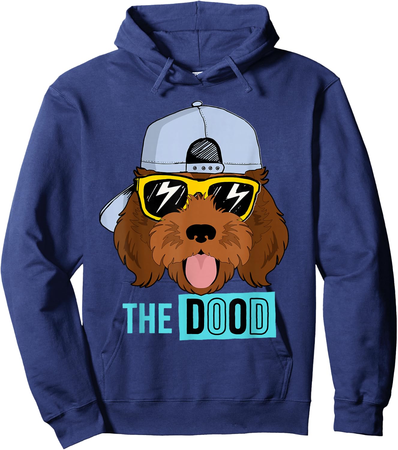 Chocolate Golden Doodle Dog, The Dood Brown Gooldendoodle Hoodie - Hoodie | Navy