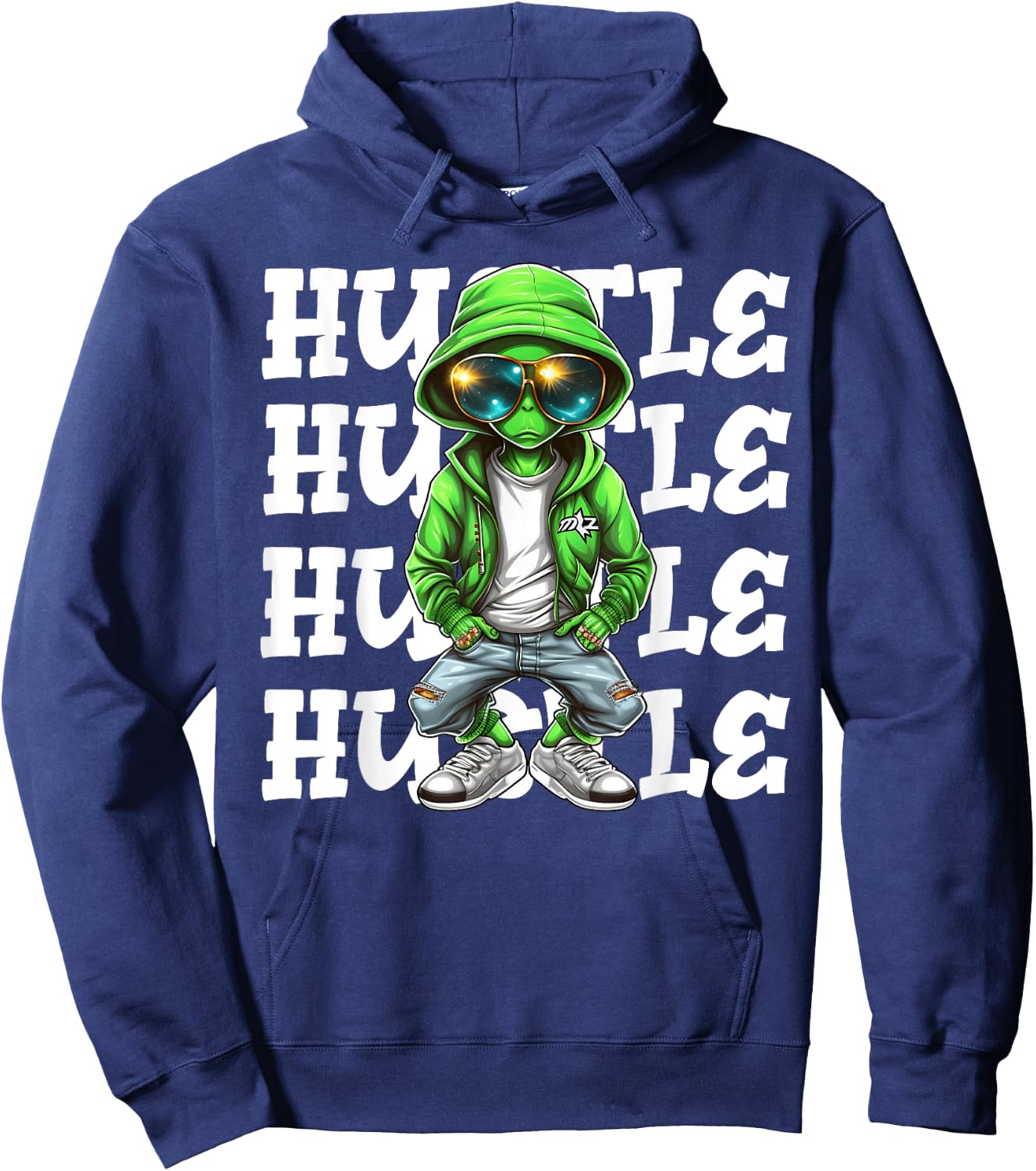 Hip Hop Alien Hustle Money Urban UFO Alien Streetwear Hiphop Hoodie - Hoodie | Navy