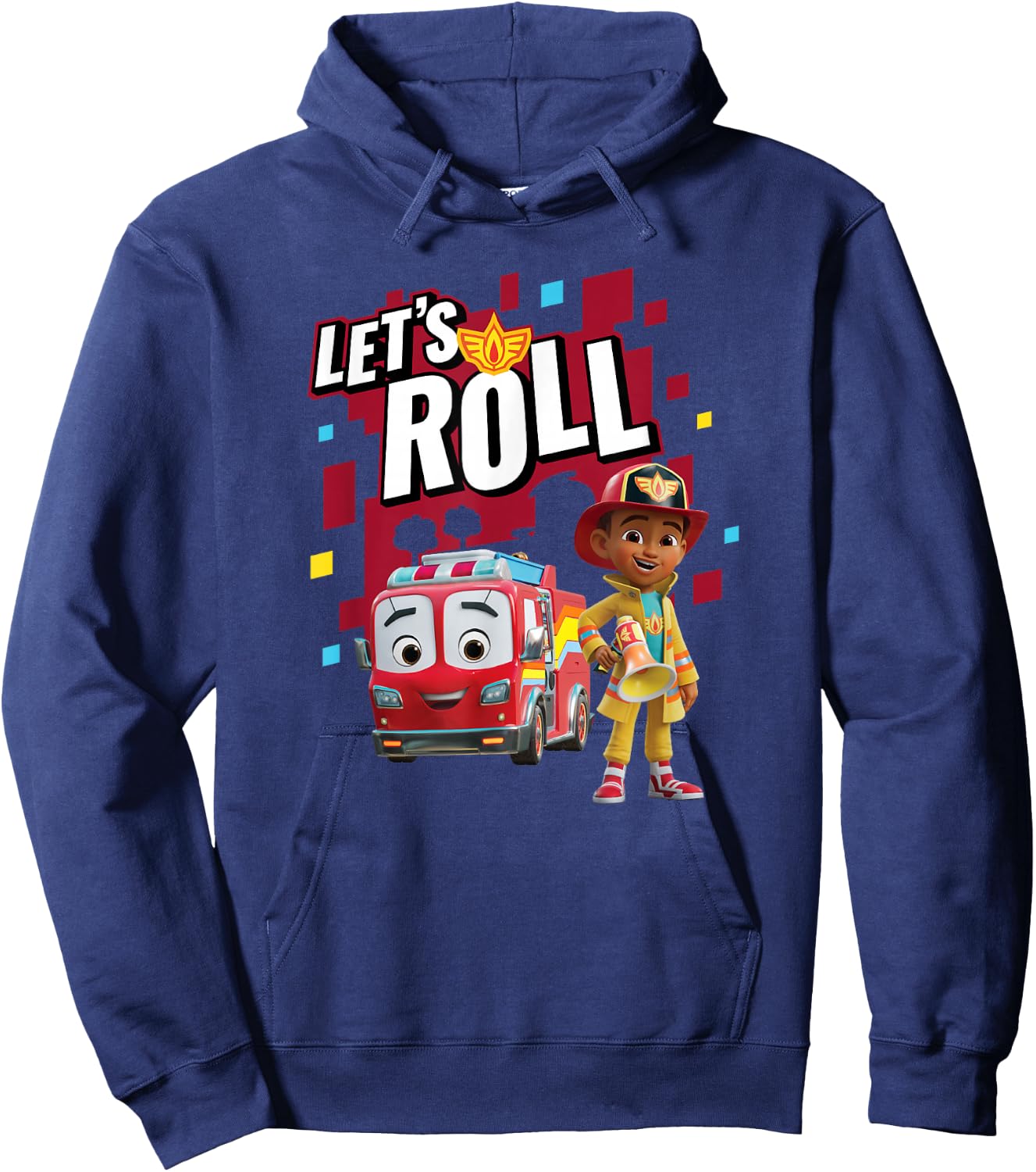 Disney Firebuds Bo & Flash Firetruck Let's Roll! Hoodie - Hoodie | Navy