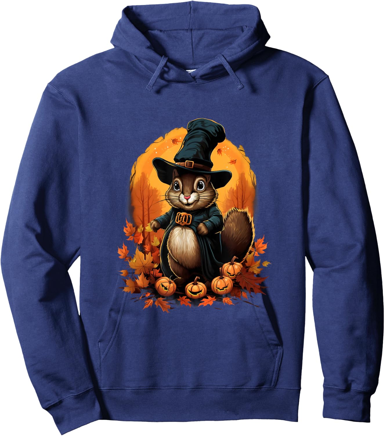 Thanksgiving Day Squirrel Pilgrim Autumn Halloween Hoodie - Hoodie | Navy