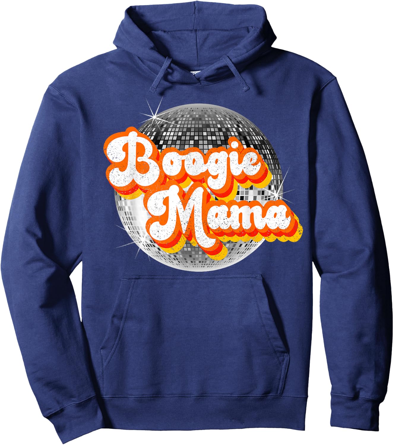 Funky Vintage Retro Disco Dancer 70s Boogie Mama Party Theme Hoodie - Hoodie | Navy