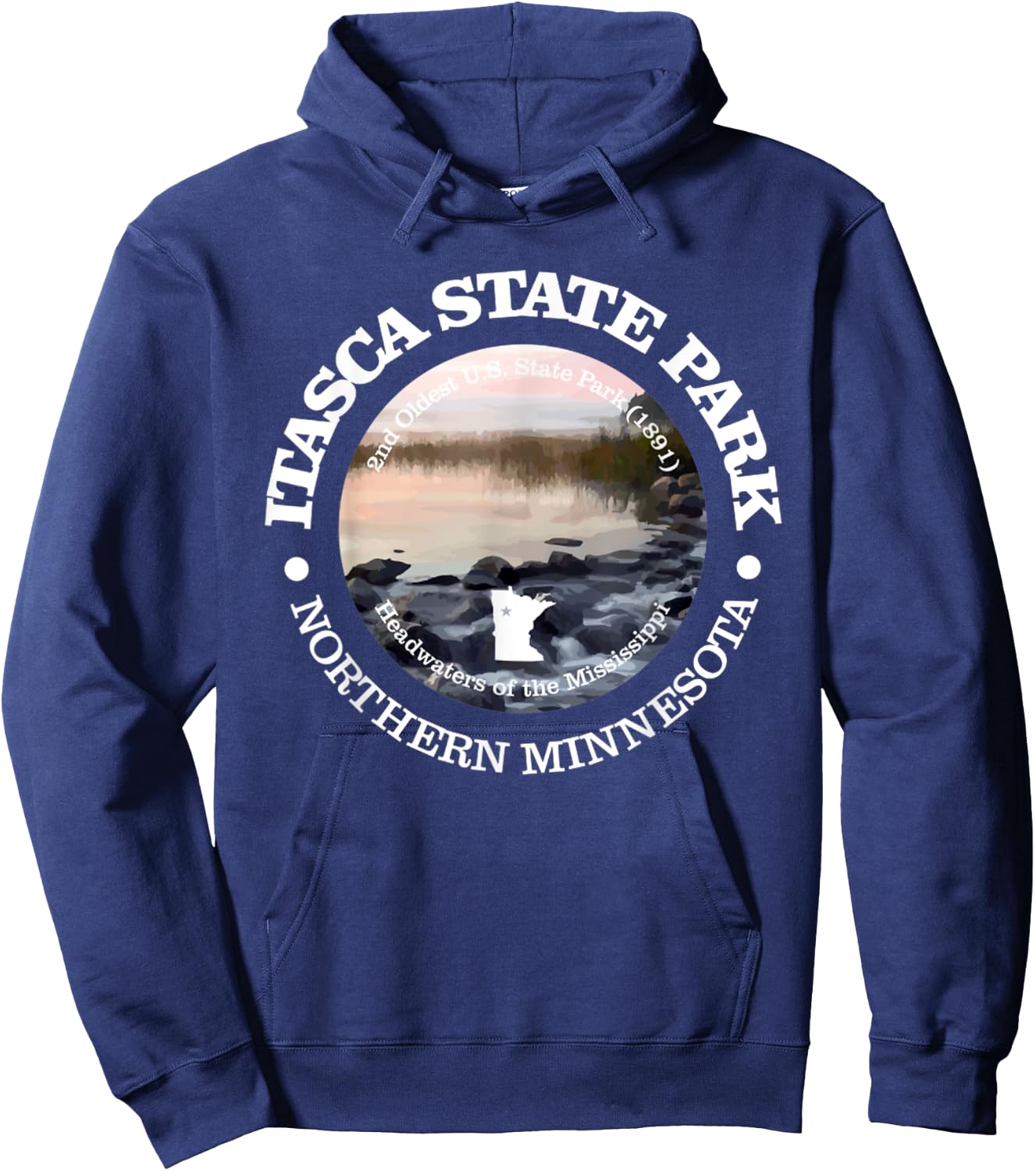 Itasca State Park Funny Minnesota Itasca State Park Hoodie - Hoodie | Navy