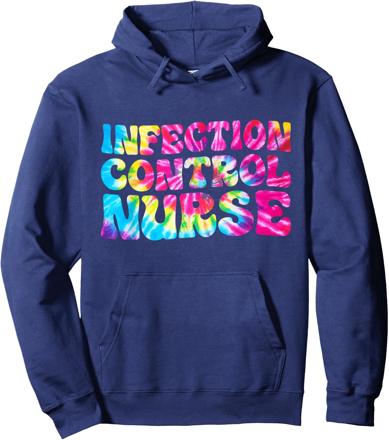 ICN Nurse Infection Control Nurse Tie Dye Nursing Hoodie - Hoodie | Navy