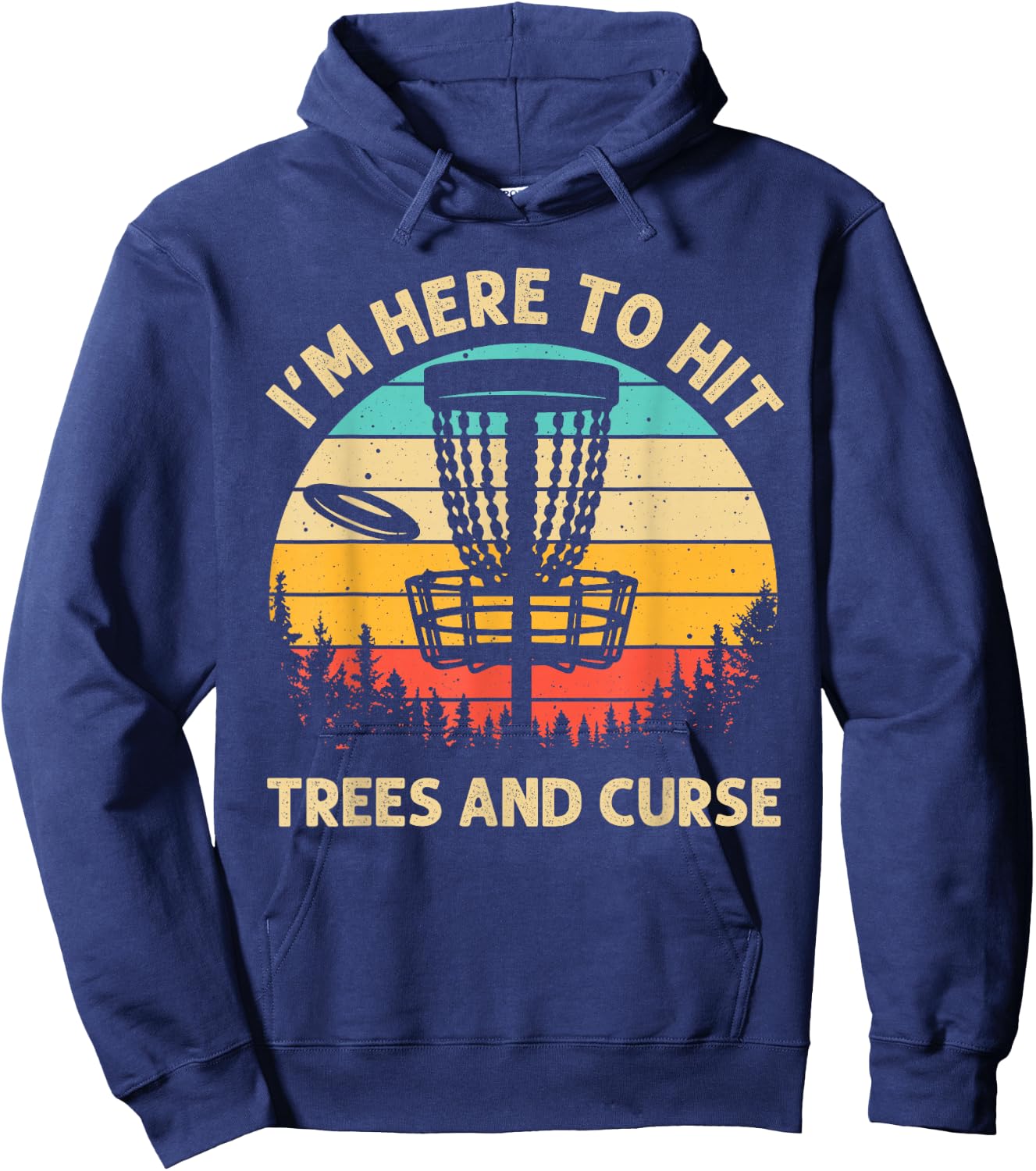 Funny Disc Golf Women Disc Golf Player Trees Sports Hoodie - Hoodie | Navy