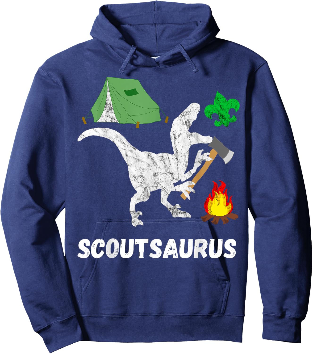 Scout Dinosaur Scout Dino Funny Camper T-Rex Hoodie - Hoodie | Navy