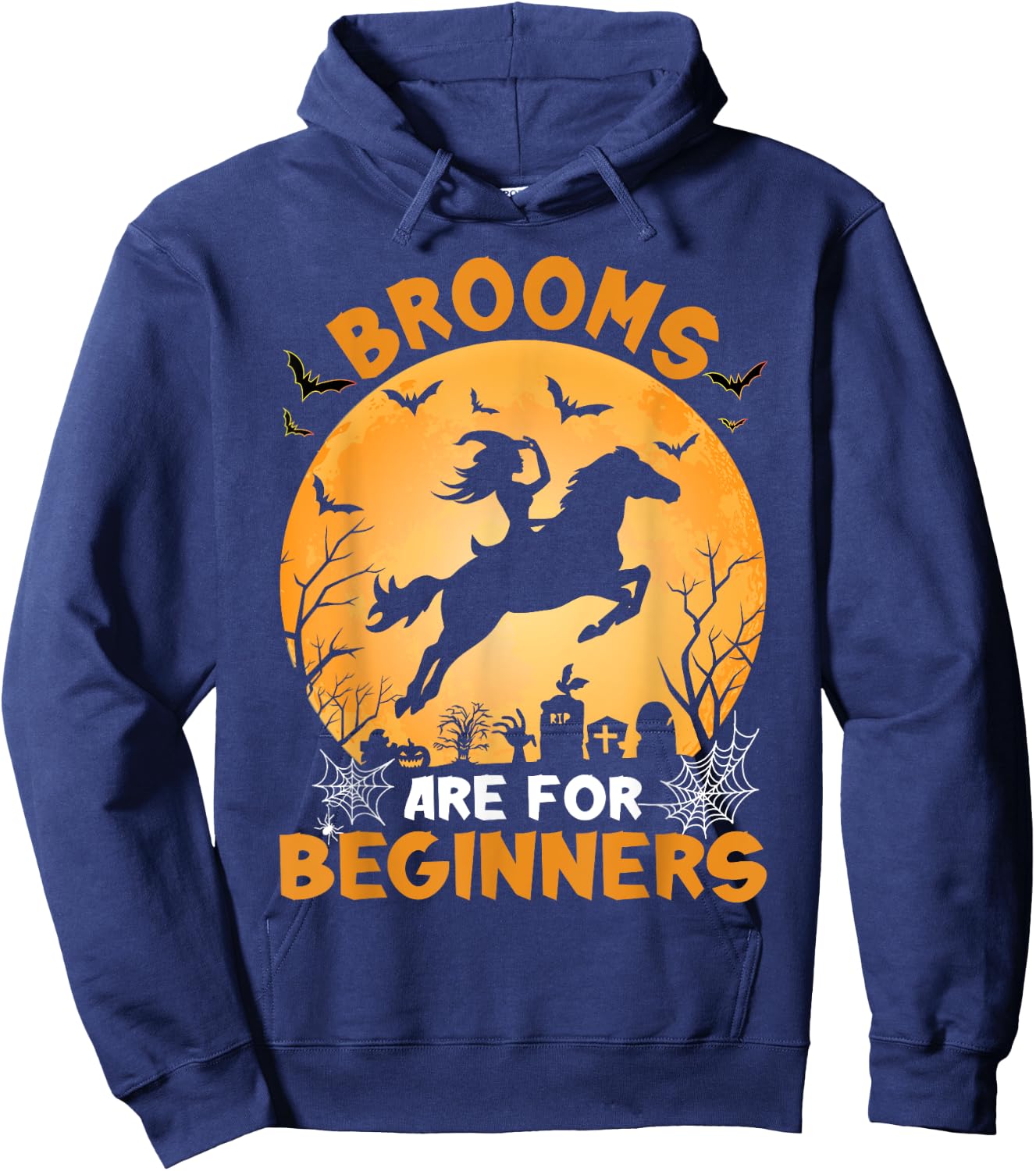 Brooms Are For Beginners Witch Halloween Hoodie - Hoodie | Navy