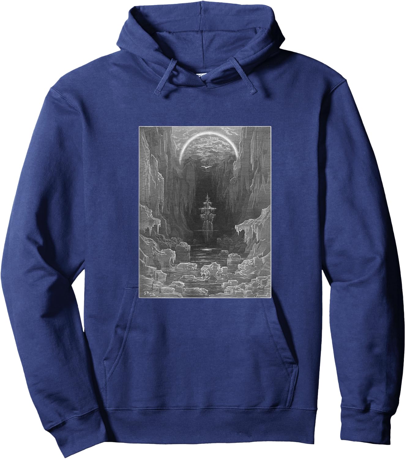 Rime of the Ancient Mariner “Ice All Around” Gustave Doré Hoodie - Hoodie | Navy