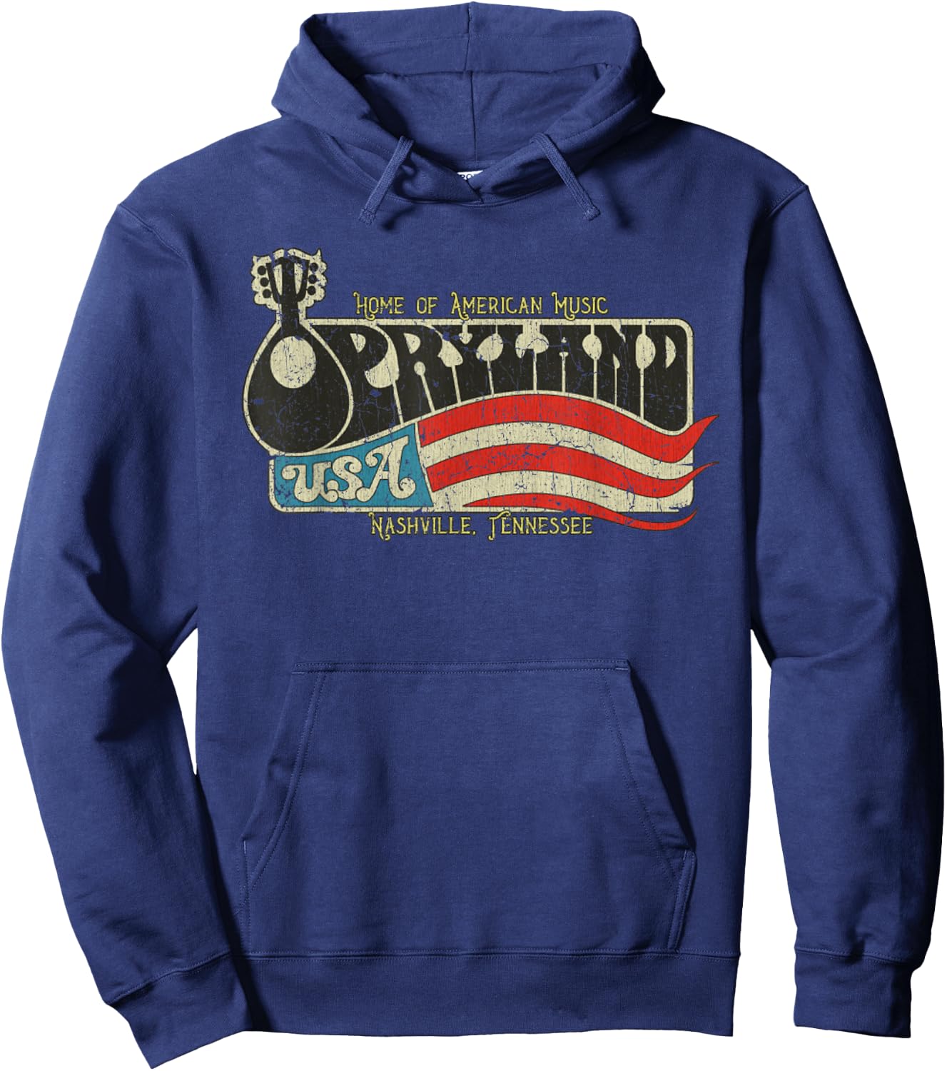 Vintage Opryland Vintage 1972 Tennessee USA Flag Women Men Hoodie - Hoodie | Navy