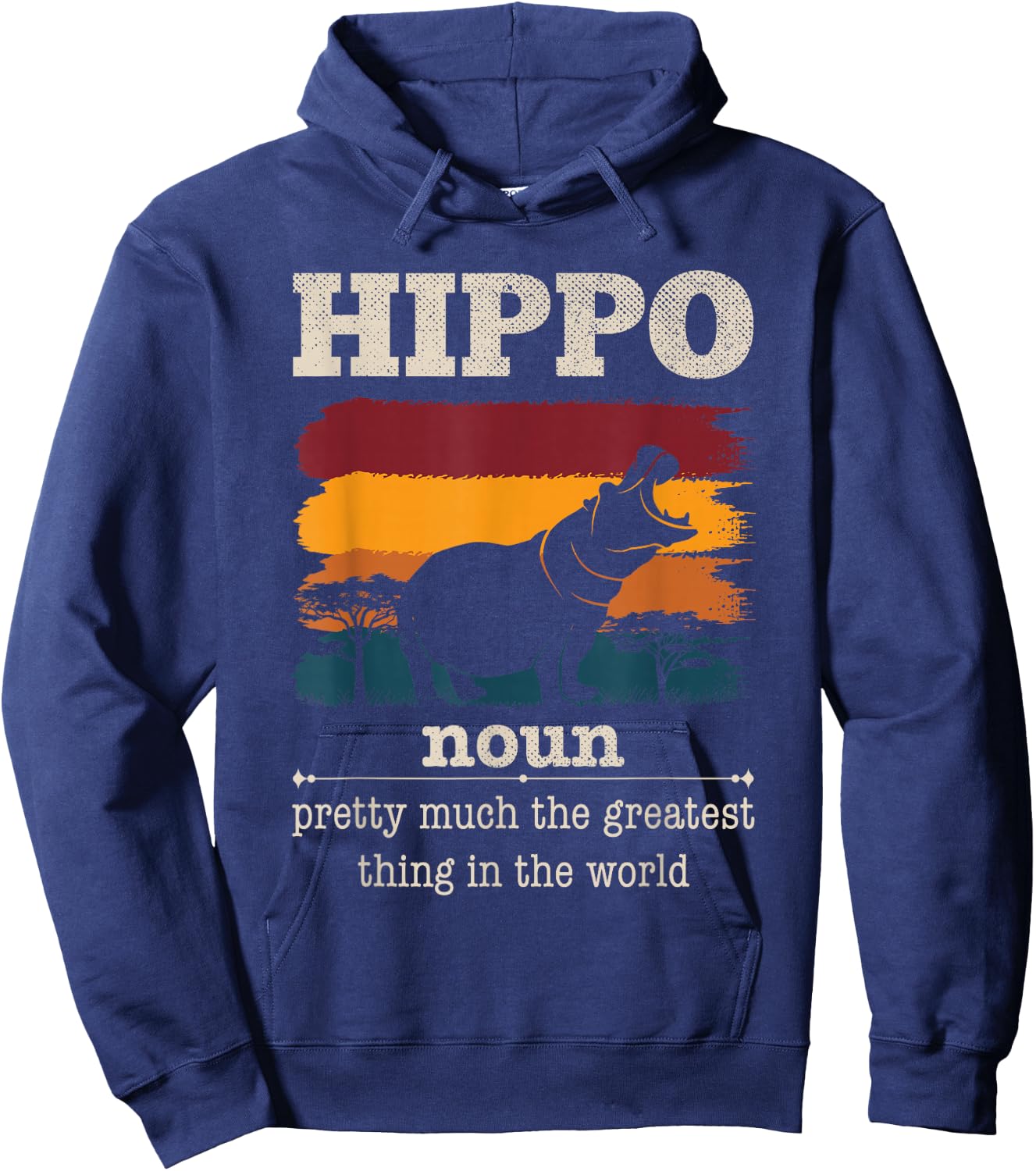 Funny Hippo Definition Cool Hippo Animals Humor Hippopotamus Hoodie - Hoodie | Navy