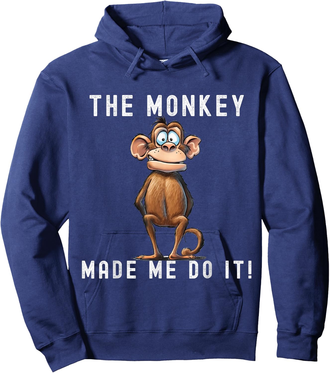 Playful Primate Shenanigans - "The Monkey Made Me Do It!" Hoodie - Hoodie | Navy