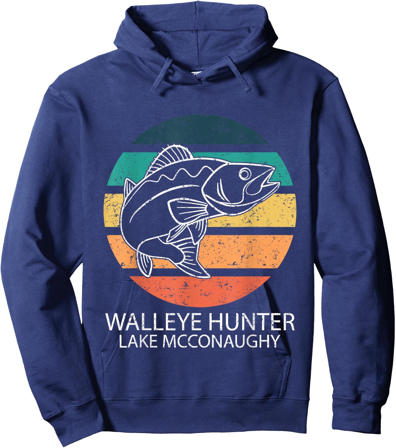 Walleye Hunter Lake Mcconaughy Hoodie - Hoodie | Navy