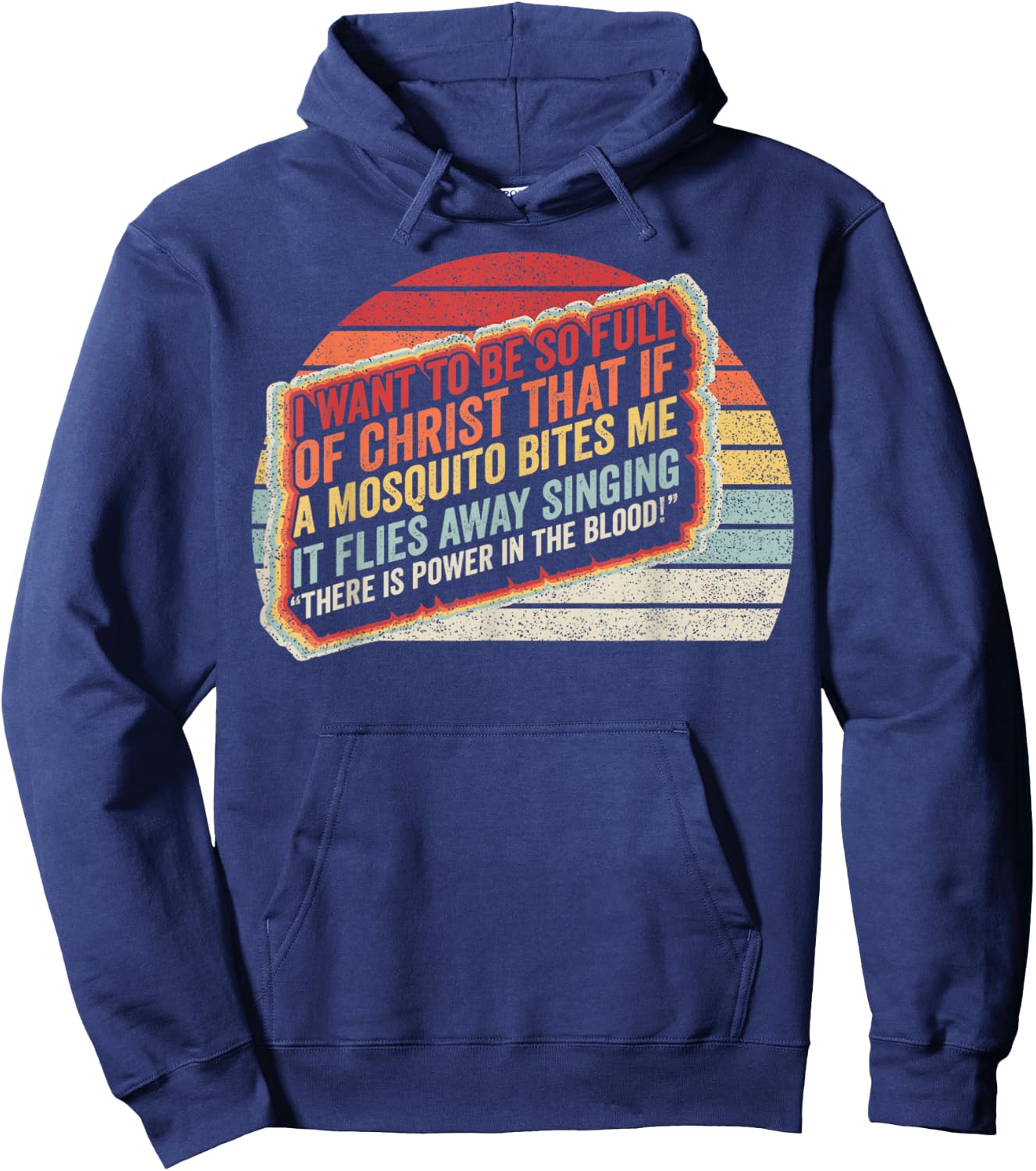 Vintage Retro Christian Mosquito Joke Funny Deluxe Hoodie - Hoodie | Navy